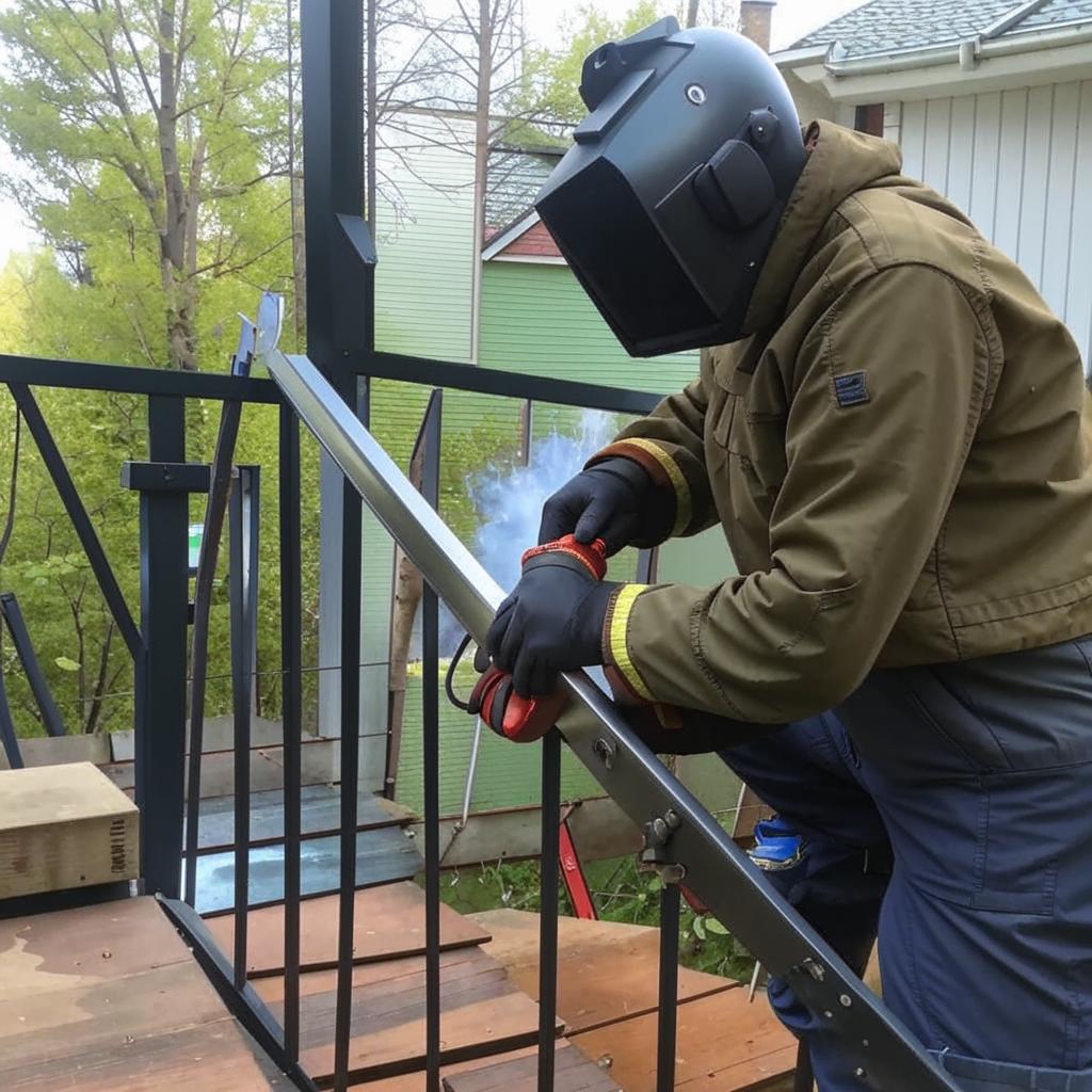 Перила из металла       Установка перил и сварочные работы. Опытный строитель и сварщик делится знаниями об установке перил и сварочных работах при их монтаже, а также даёт рекомендации по выбору материалов и сварочным работам для перил из металла. установка перил, сварочные работы, строительство, металл, перила, двери, материалы для перил, рекомендации по материалам, сварка металла